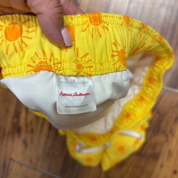 Yellow Sun Patterned Men’s Hanna Anderson Lined Swim Trunks XL‎ - Picture 5 of 10